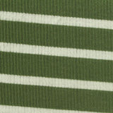 Green Horizontal-Stripe Rib Knit, Poly-Viscose
