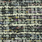 Jacquard Polyester Cotton Stretch Bouclé Fabric, 260 gsm, 156 cm — Black — texture