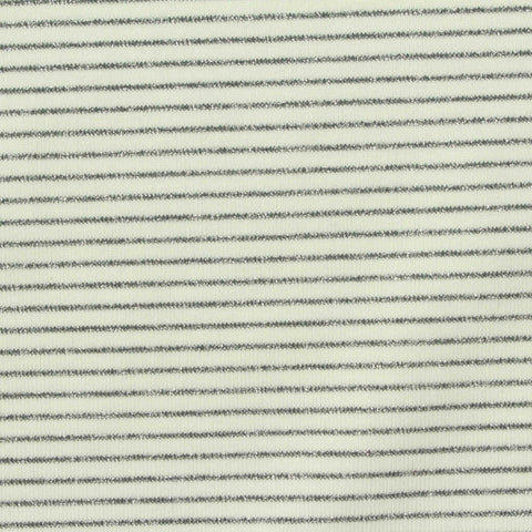 Grey Horizontal-Stripe Jersey Knit, Poly-Viscose, 220 gsm