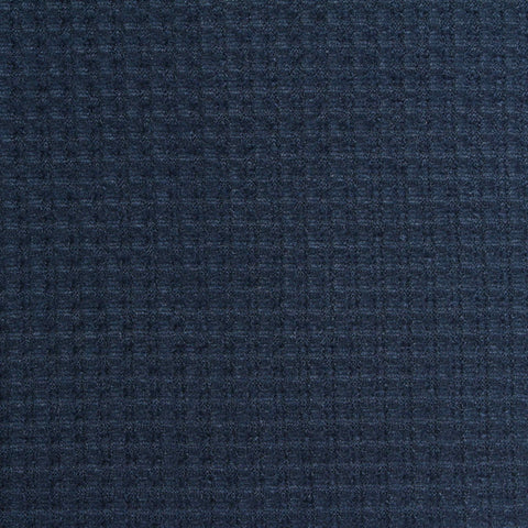 Jacquard Polyester Stretch Waffle Knit Fabric, 185 gsm, 135 cm — Navy