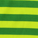 Green Horizontal-Stripe Rib Knit, Viscose-Cotton