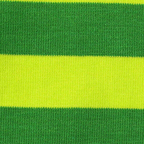 Green Horizontal-Stripe Rib Knit, Viscose-Cotton