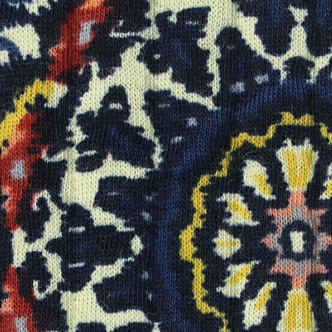 Navy Medallion Jacquard, Cotton-Poly
