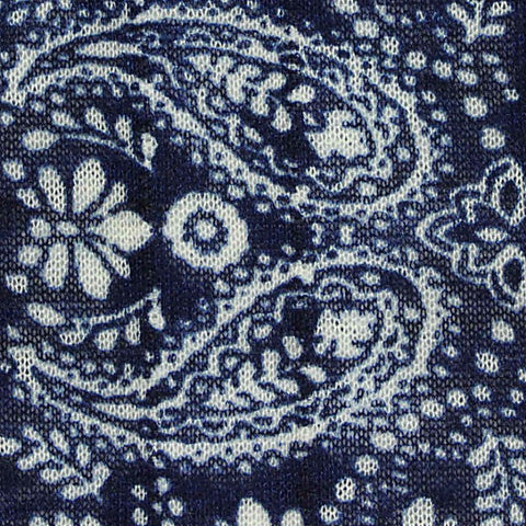 White Paisley Scuba Knit, Polyester