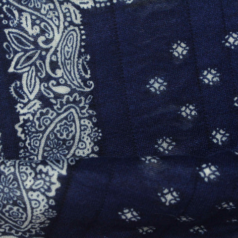 Navy Paisley Scuba Knit, Polyester