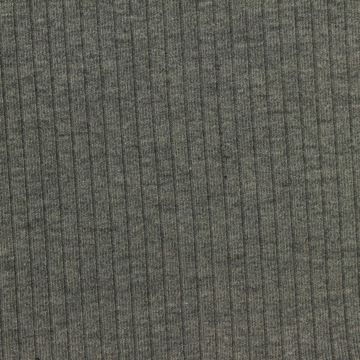 Heathered Grey Marl Rib Knit, Poly-Cotton, 240 gsm