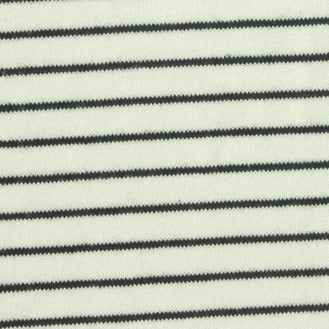 Black Horizontal-Stripe Knit, Poly-Viscose, 225 gsm