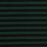 Dark Green Horizontal-Stripe Rib Knit, Viscose-Cotton