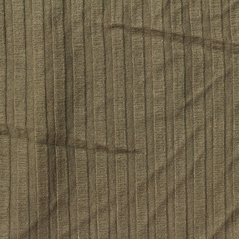 Viscose Stretch Rib Knit Fabric, 300 gsm, 115 cm — Khaki