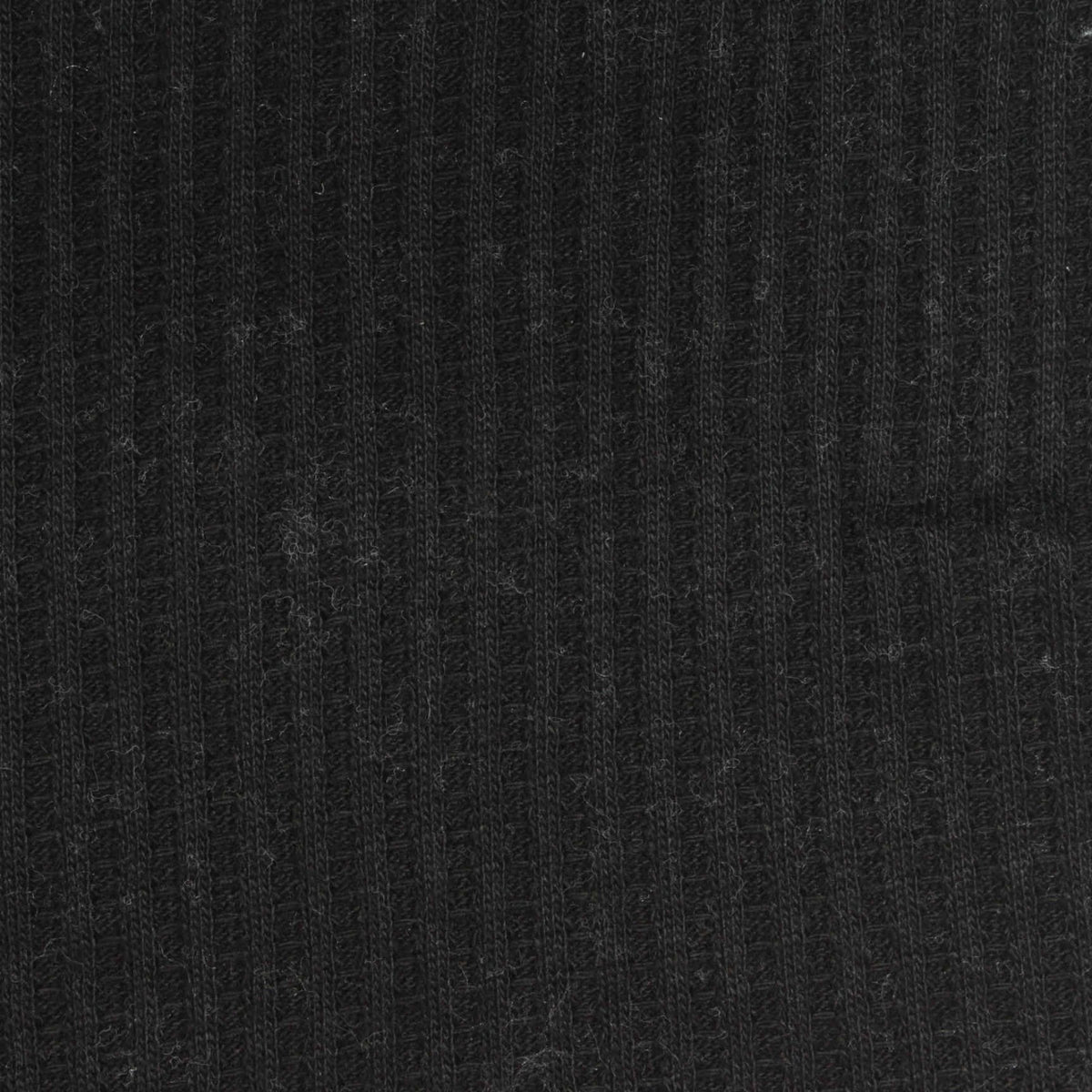 Cotton Polyester Waffle Knit Fabric, 220 gsm, 183 cm — Black