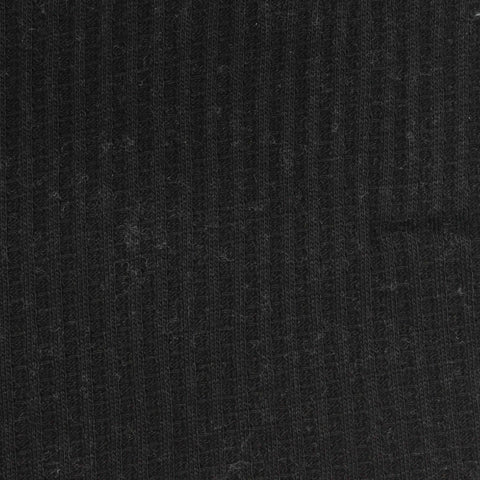 Cotton Polyester Waffle Knit Fabric, 220 gsm, 183 cm — Black
