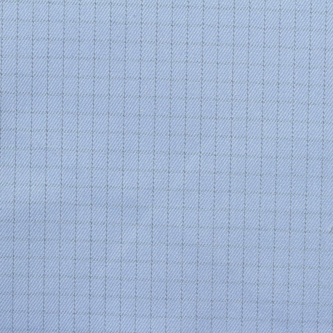 Light Blue Tone-on-Tone Check Twill, Poly-Cotton