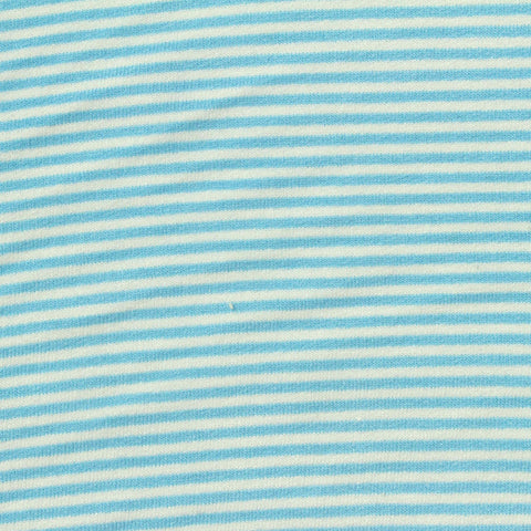 Light Blue Horizontal-Stripe French Terry, Viscose-Poly