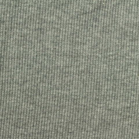 Heathered Grey-Green Marl Rib Knit, Cotton-Modal