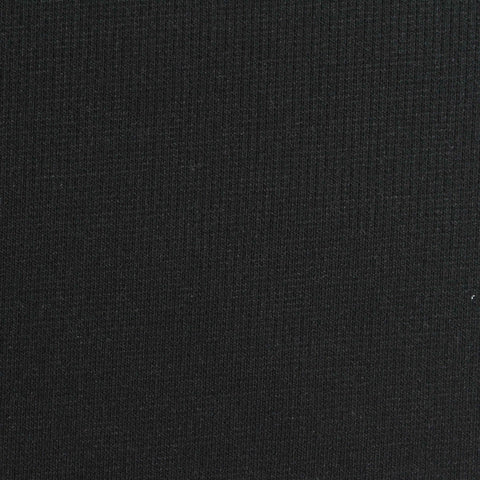 Polyester Viscose Stretch Rib Knit Fabric, 320 gsm, 122 cm — Black