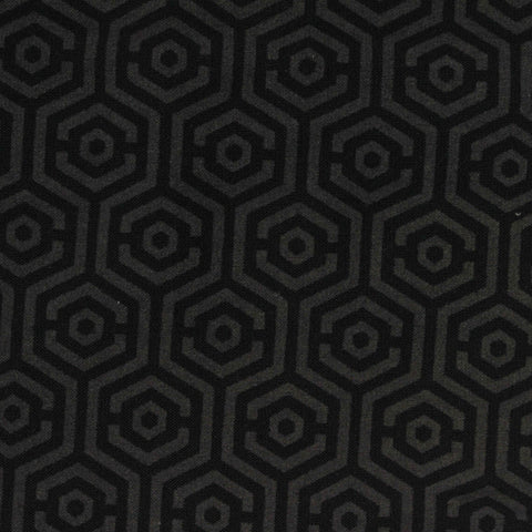 Dark Grey Hexagons Jersey Knit