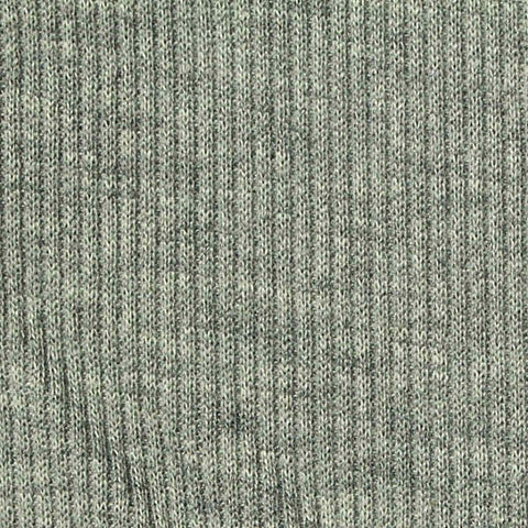 Heathered Grey Marl Rib Knit, Polyester, 310 gsm, 165 cm