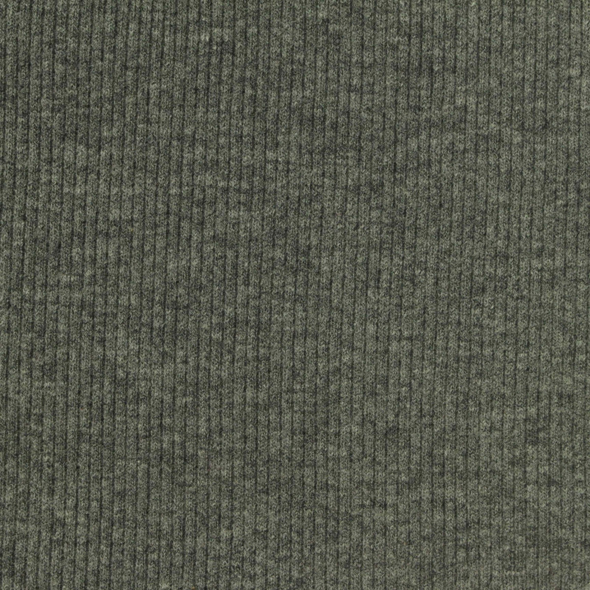 Dark Grey Marl Rib Knit, Poly-Cotton, 330 gsm