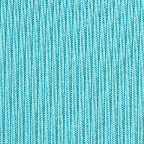 Polyester Cotton Blend Rib Knit Fabric, 298 gsm, 124 cm — Blue