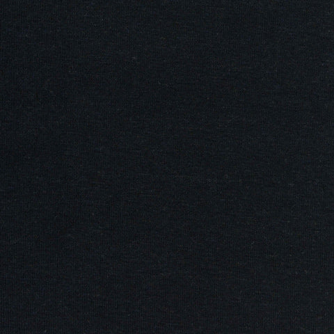 Polyester Cotton Blend Stretch Rib Knit Fabric, 400 gsm, 193 cm — Black