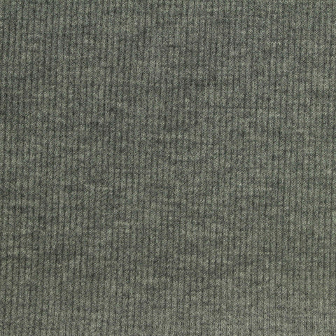 Heather Grey Marl Rib Knit, Polyester, 305 gsm