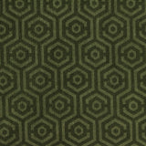 Dark Green Geometric-Hexagon Interlock Knit, Poly-Cotton
