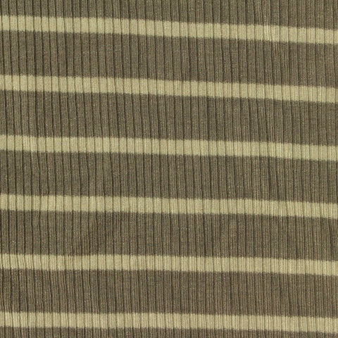 Light Beige Stripes Rib Knit, Viscose