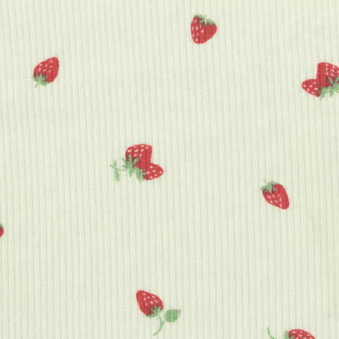 Fine Floral Viscose Stretch Rib Knit Fabric, 230 gsm, 120 cm — Yellow
