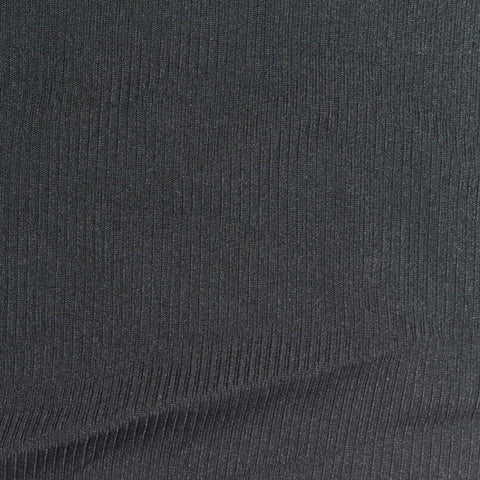 Brushed Polyester Stretch Rib Knit Fabric, 200 gsm, 165 cm — Grey
