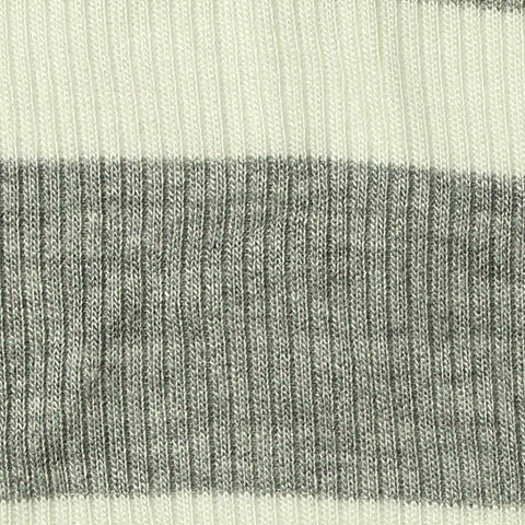 Off-White Horizontal-Stripe Rib Knit, Viscose, 220 gsm, 120 cm