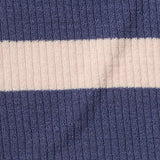 Navy Horizontal-Stripe Rib Knit, Viscose — texture