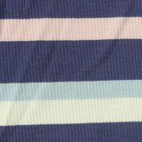Navy Horizontal-Stripe Rib Knit, Viscose