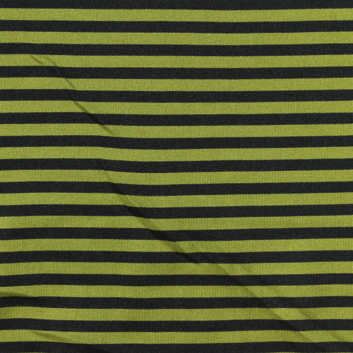Black Horizontal-Stripe Jersey Knit, Polyester, 126 gsm