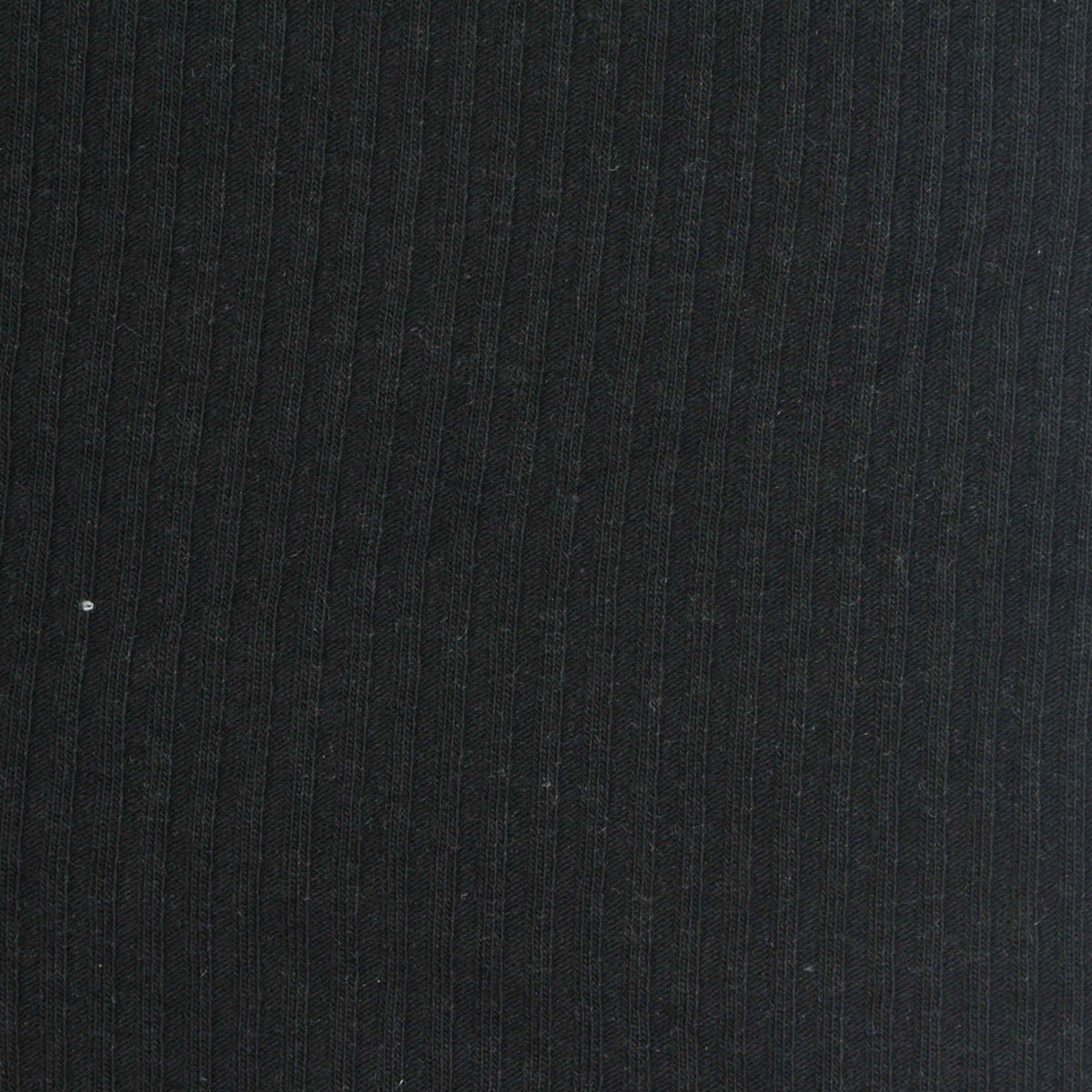 Cotton Polyester Stretch Rib Knit Fabric, 190 gsm, 124 cm — Black