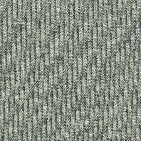 Heather Grey Marl Rib Knit, Cotton-Poly, 349 gsm