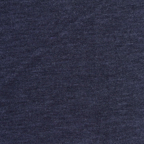 Dark Blue Heathered-Marl French Terry, Poly-Viscose