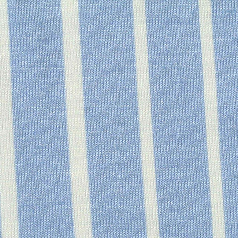 Blue Vertical-Stripe Jersey Knit, Viscose