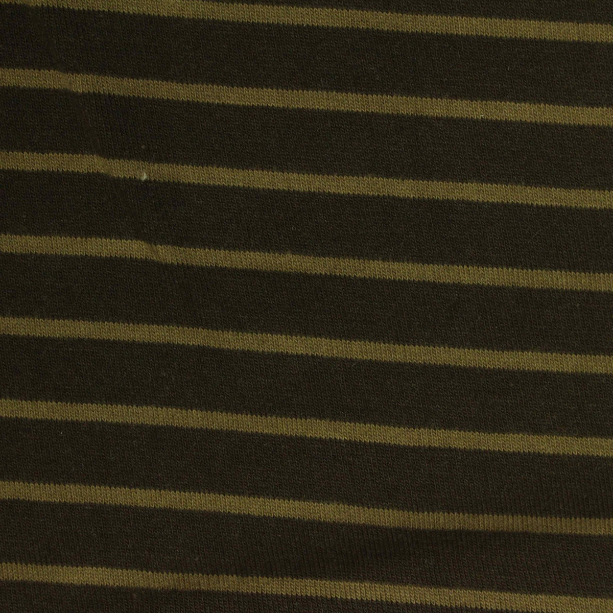 Dark Olive Horizontal-Stripe Rib Knit, Cotton-Poly