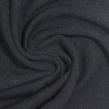 Brushed Polyester Viscose Stretch French Terry Fabric, 250 gsm — Black