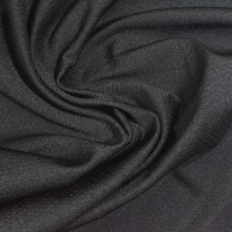 Polyester Stretch Mesh Fabric, 140 gsm — Black