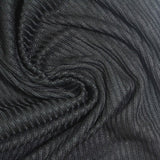 Brushed Polyester Stretch Chunky Knit Fabric, 220 gsm — Black