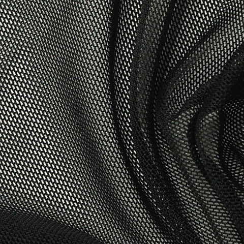 Polyester Stretch Mesh Fabric, 105 gsm, 170 cm — Black