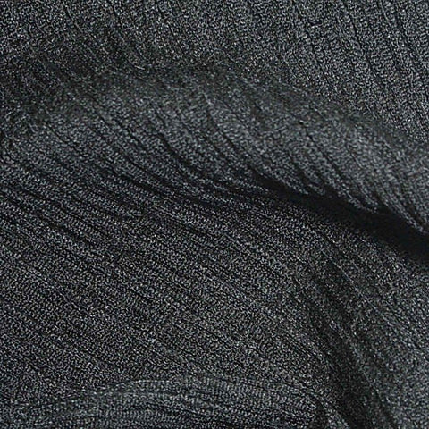 Polyester Stretch Crepe Fabric, 200 gsm — Black