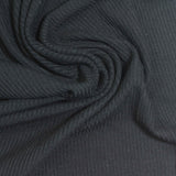 Viscose Stretch Rib Knit Fabric, 220 gsm, 155 cm — Black