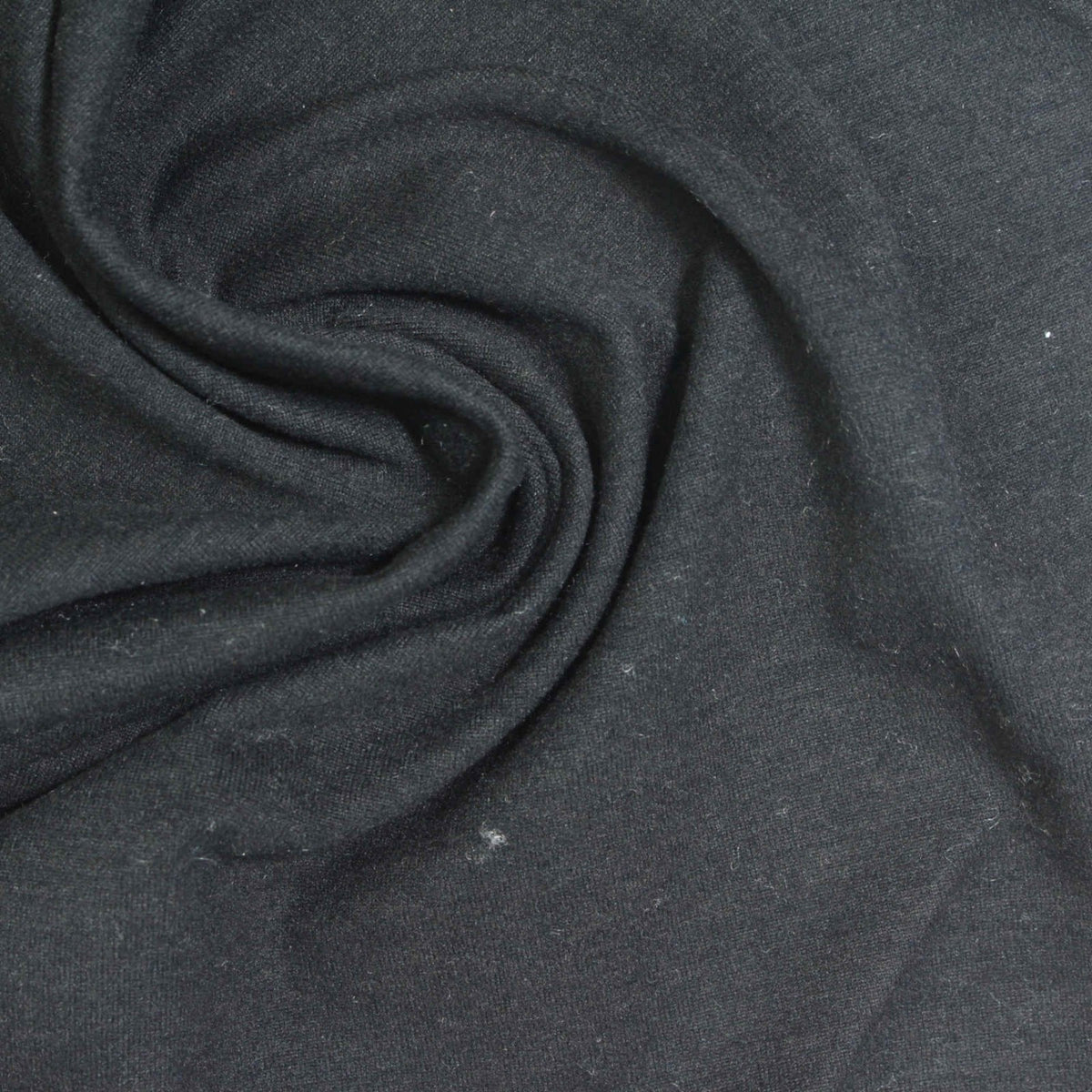Brushed Polyester Stretch Interlock Knit Fabric, 250 gsm, 160 cm — Black