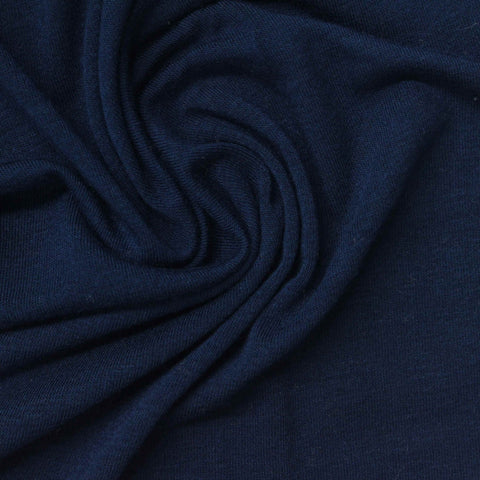 Viscose Stretch Jersey Knit Fabric, 135 gsm, 162 cm — Navy