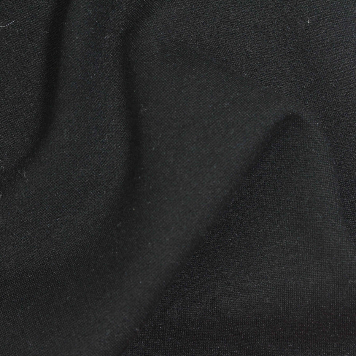 Viscose Nylon Stretch Ponte Knit Fabric, 350 gsm, 160 cm — Black, ref EF-261307