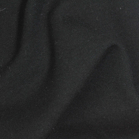 Viscose Nylon Stretch Ponte Knit Fabric, 350 gsm, 160 cm — Black, ref EF-261307