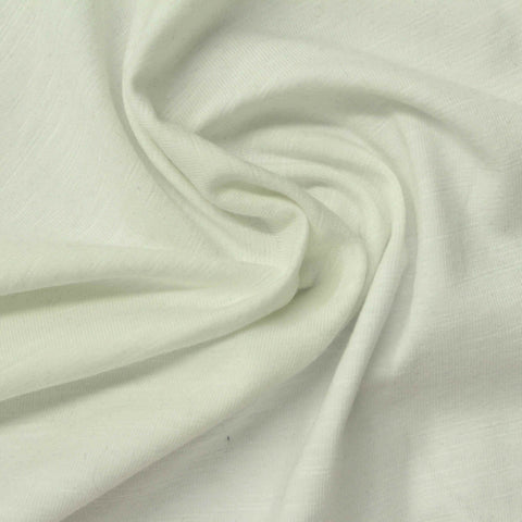 Cotton Stretch Jersey Knit Fabric, 190 gsm, 175 cm — White