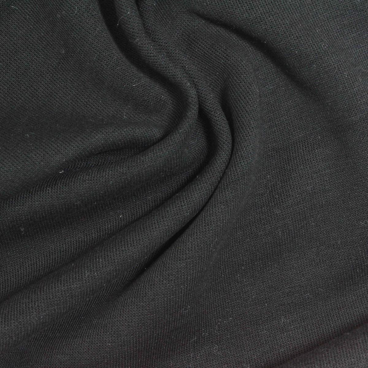 Cotton Polyester Scuba Knit Fabric, 260 gsm, 185 cm — Black